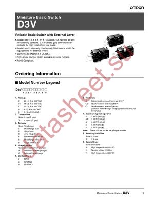 D3V-11G1C25K datasheet  